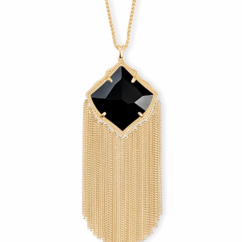 ❌SOLD❌ Kendra Scott Kingston black & gold necklace - Picture 2 of 6